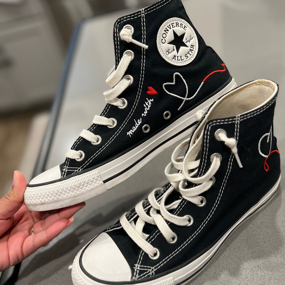 Converse Chuck Taylor All Star Hi Love Thread sneakers in black